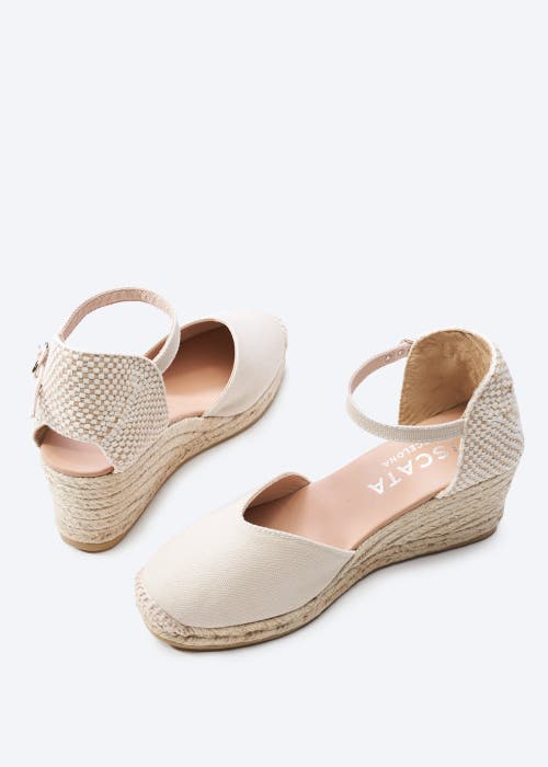 Viscata Reus Canvas Espadrille Wedges In Beige