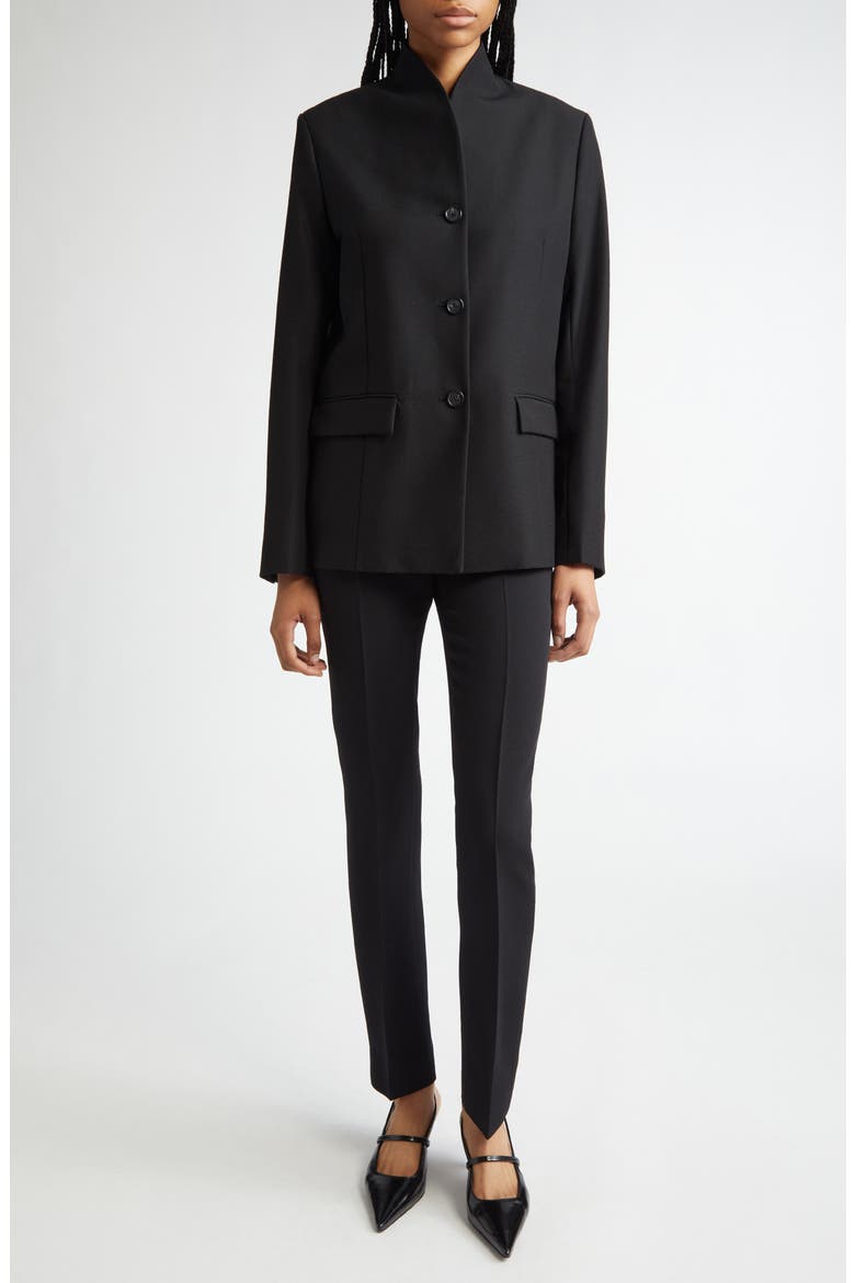 Low Waist Cigarette Trousers, Alternate, color, BLACK