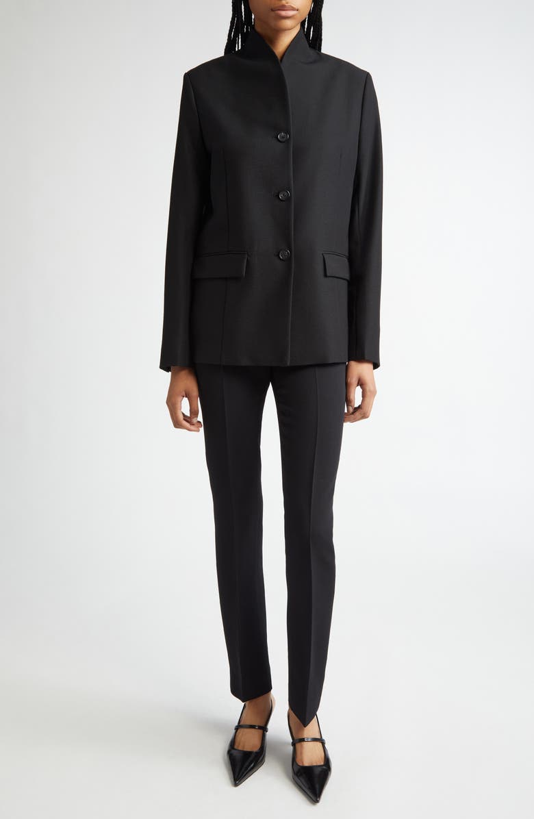 TOTEME Low Waist Cigarette Trousers, Alternate, color, Black