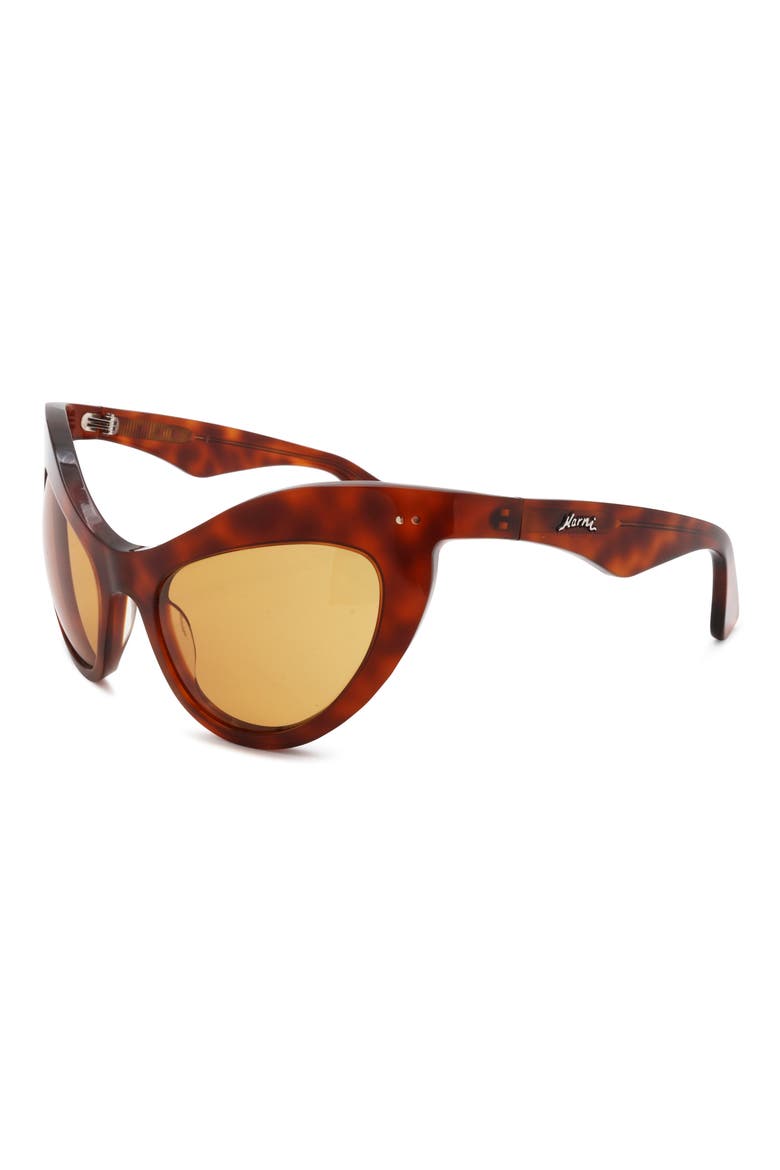 56mm Cat Eye Sunglasses, Alternate, color, HAVANA / GREEN