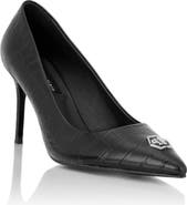 PHILIPP PLEIN Leather Decollete Pump H85 Cocco Print Hexagon Women