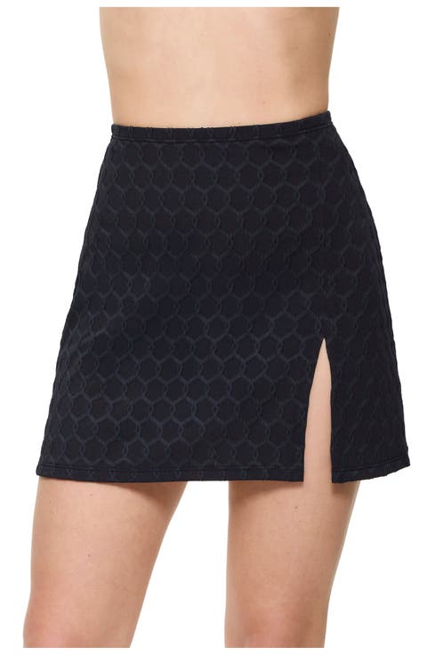 Chained Reaction Textured Pull-On Skirt Cover-Up