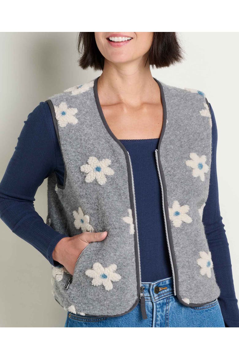 Sespe Fleece Vest, Alternate, color, Heather Grey Pattern