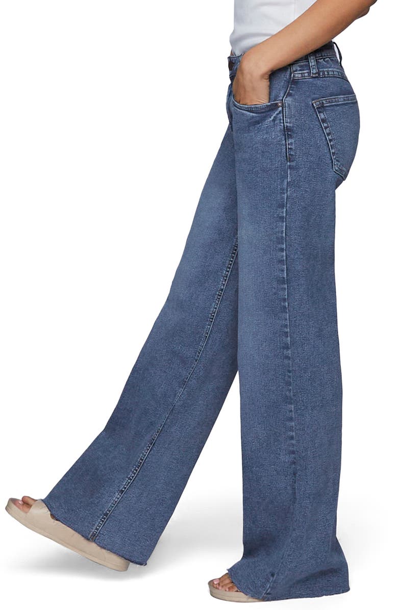 HINT OF BLU Raw Hem Wide Leg Jeans, Alternate, color,
