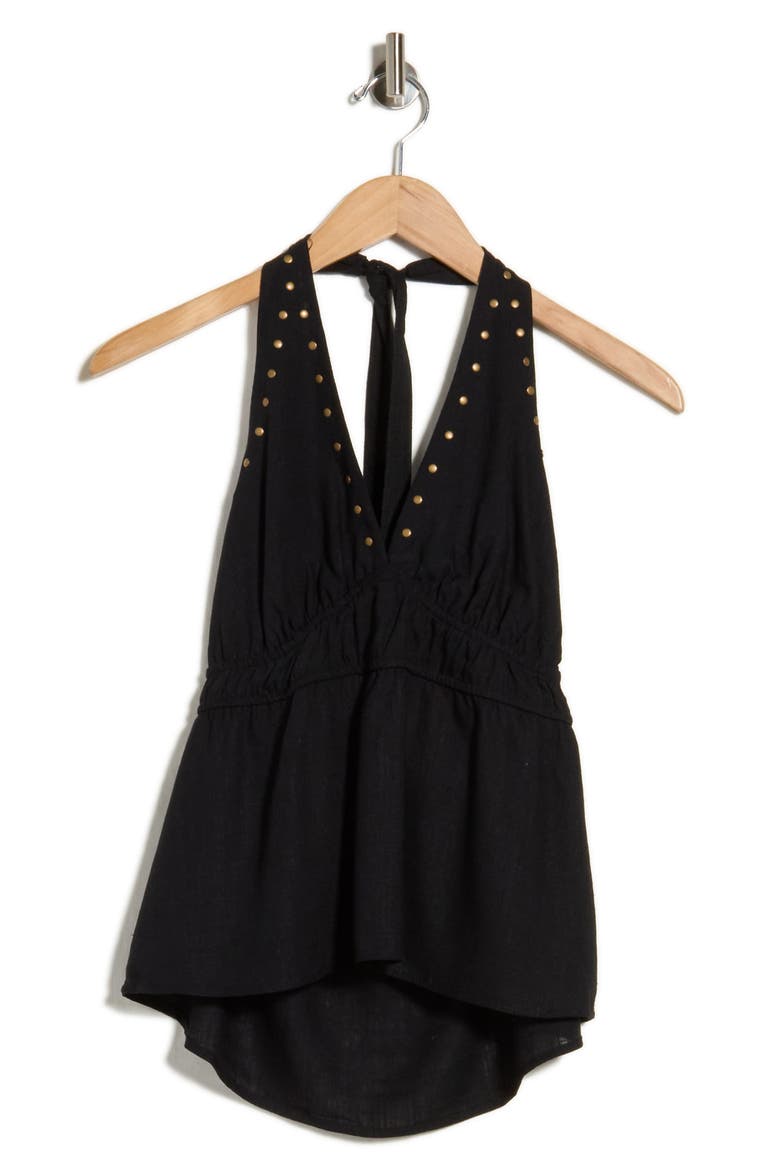 Studded Halter Tank, Alternate, color, BLACK COMBO