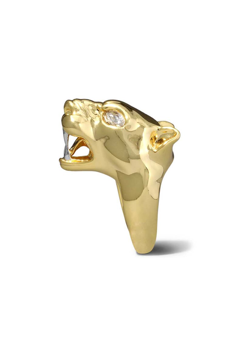 Panther Visage Ring, Alternate, color, GOLD/ CRYSTALS