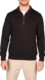 TailorByrd Rib Knit Quarter Zip Pullover