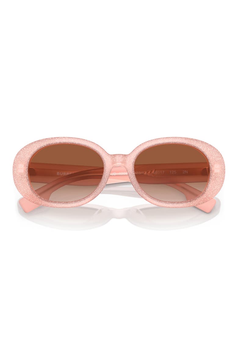 Kids' 48mm Oval Sunglasses, Alternate, color, GLITTER OPAL PINK / BROWN