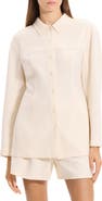 Theory Sculpted Seam Long Sleeve Button-Up Shirt