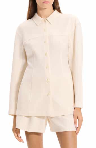 Theory Sculpted Seam Long Sleeve Button-Up Shirt