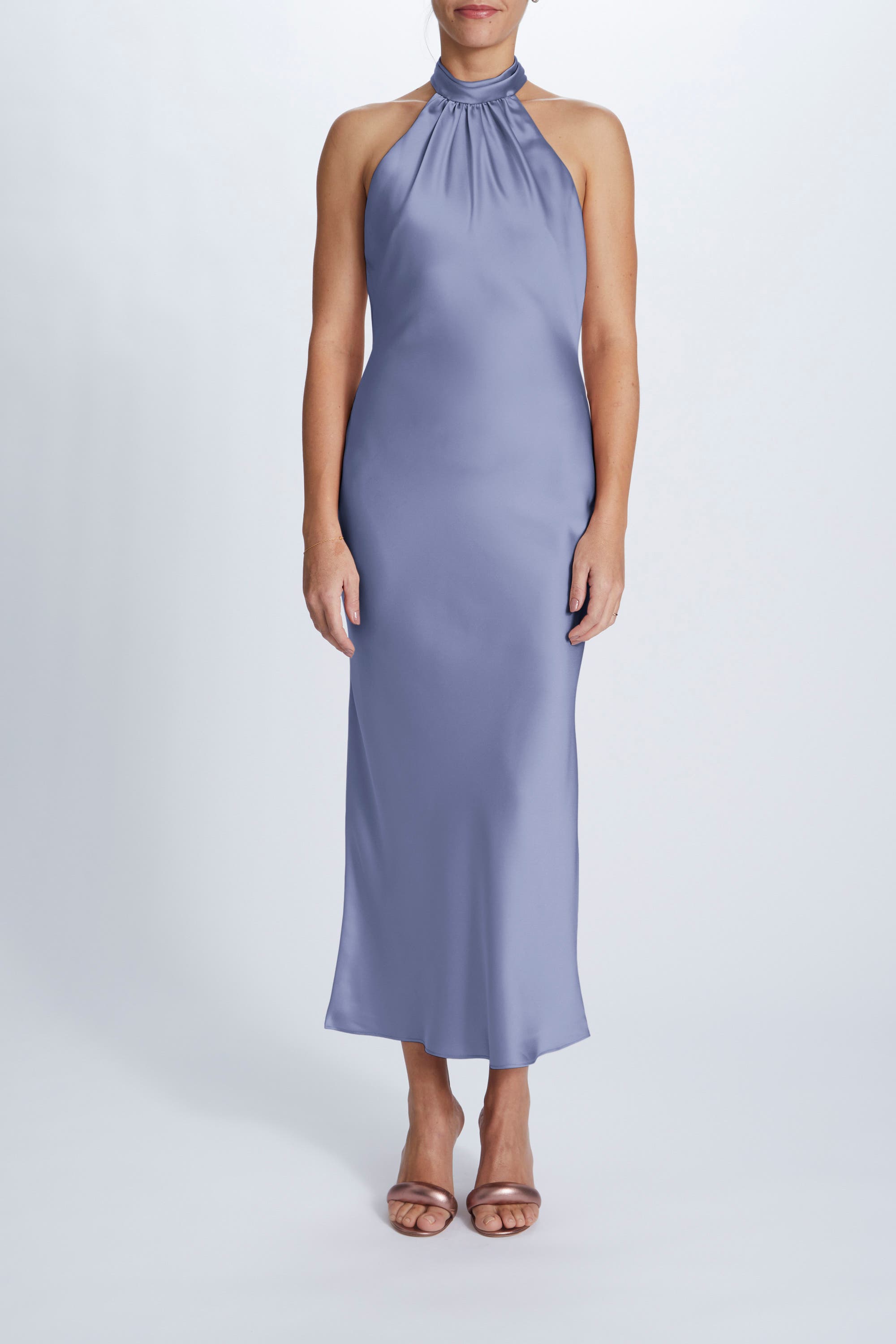 High-neck Halter Cocktail Dress - image 2