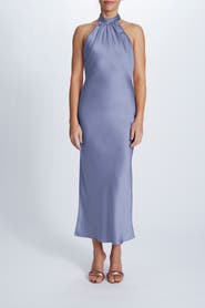 Amsale High-neck Halter Cocktail Dress