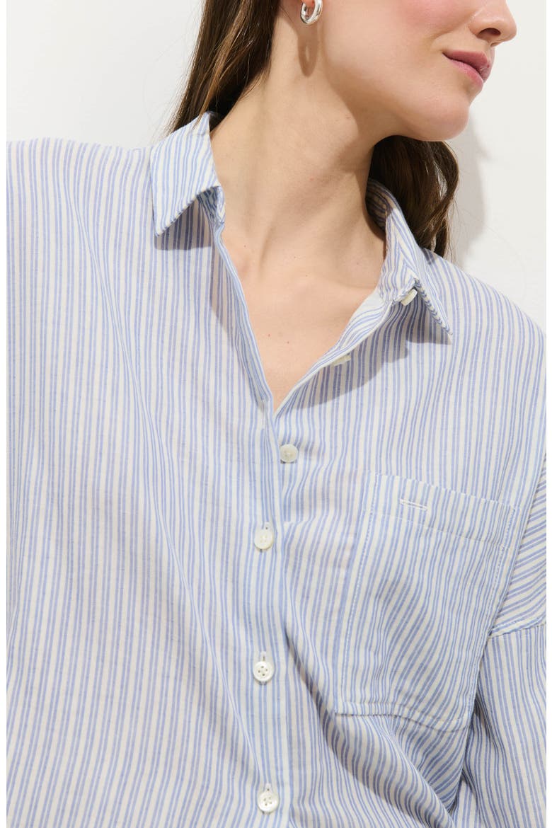 Jo Stripe Shirt, Alternate, color, IVORY / BLUE STRIPE