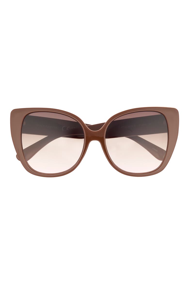 62mm Cat Eye Sunglasses, Main, color, BROWN