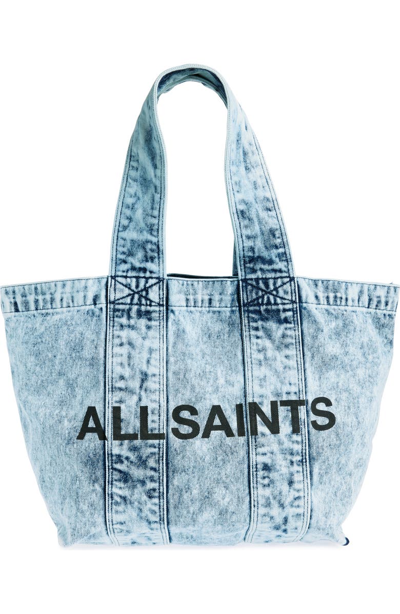 AllSaints Izzy Denim Tote, Main, color,