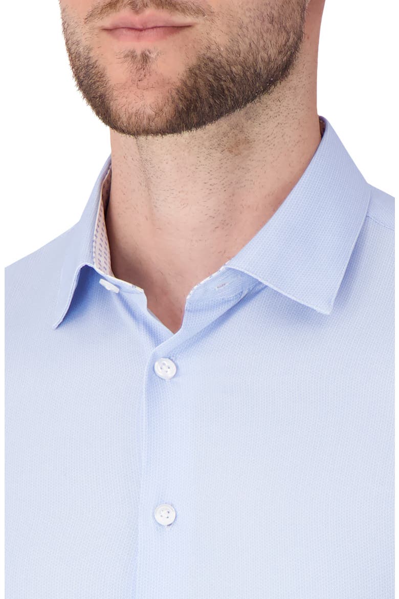 Geometric Print Slim Fit Stretch Dress Shirt, Alternate, color, BLUE