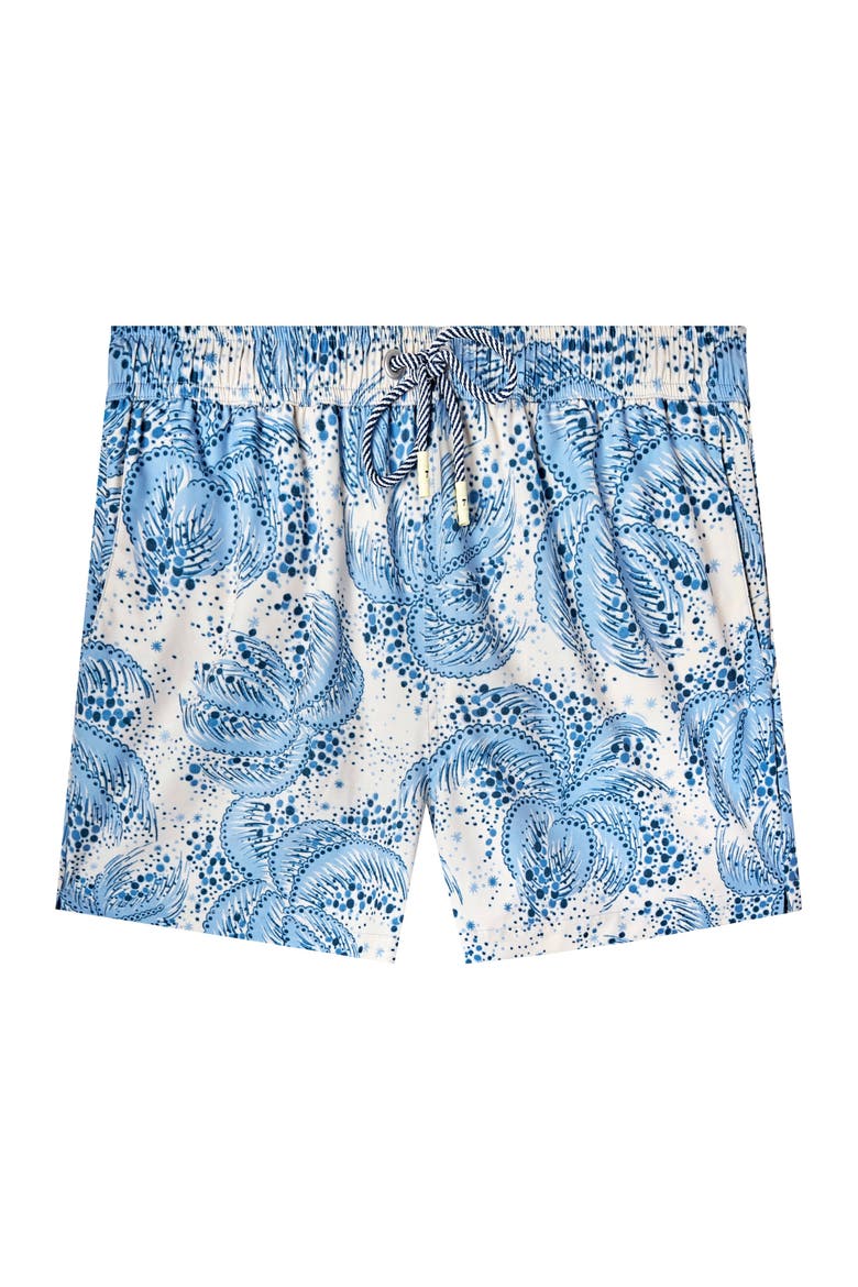 Palm Fronds Swim Trunks, Alternate, color, Blue