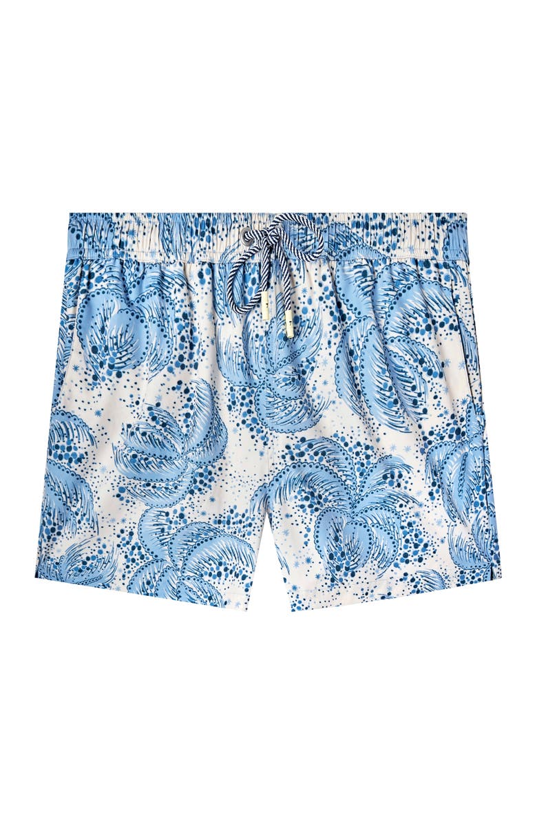 Tombolo Palm Fronds Swim Trunks, Alternate, color, Blue