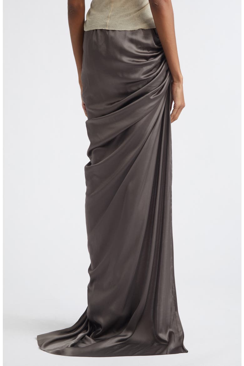 Edfu Ruched Satin Skirt, Alternate, color, DUST