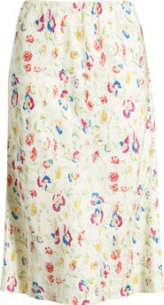 DÔEN Elowette Floral Silk Blend Skirt