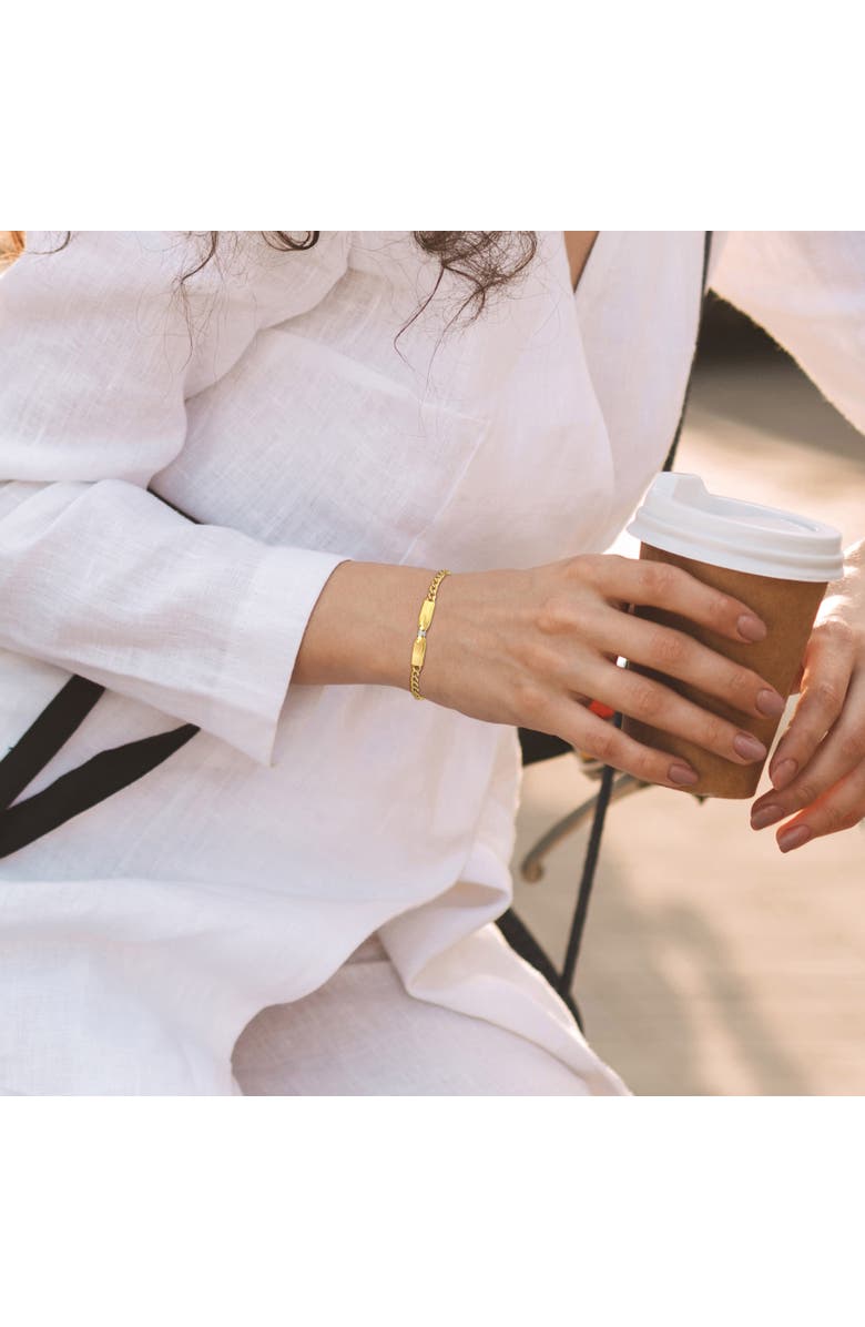 Julianna B. Diamond Accent Bow Bangle 14k Gold, Alternate, color, Yellow Gold