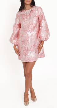 Petal & Pup Treloar Balloon Sleeve Metallic Jacquard Minidress