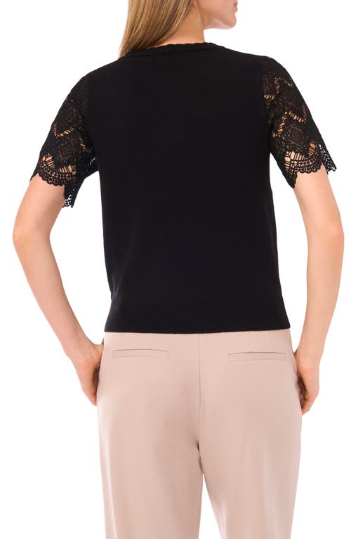 Ted Baker Lace Short Sleeve Sweater In Black