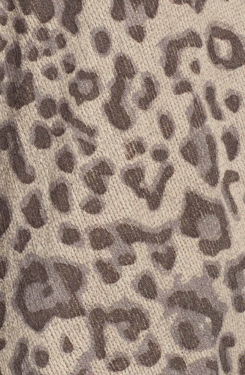 Sole Society Leopard Print Fringe Wrap, Alternate, color,