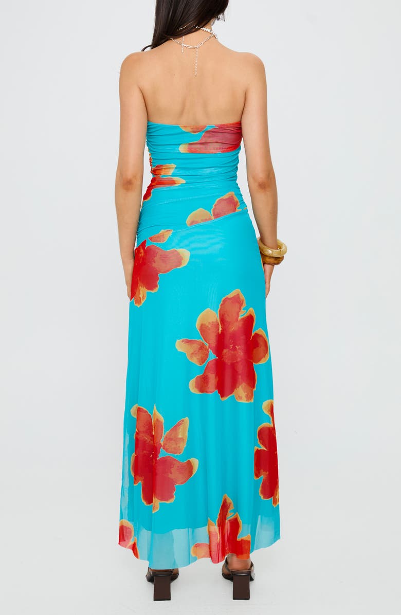 Princess Polly Katara Strapless Maxi Dress, Alternate, color, Blue / Orange Floral