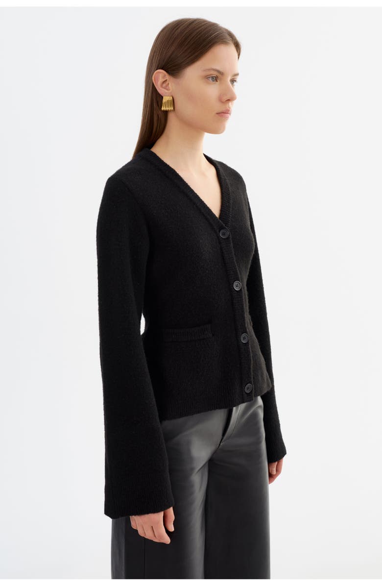 LAMARQUE Fiorella | Hourglass Knit Cardigan, Alternate, color, Black