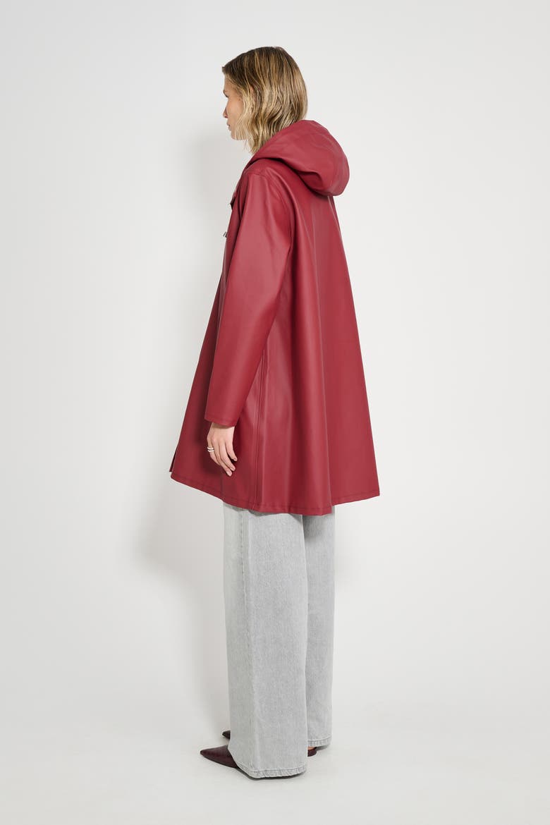 Mosebacke Hooded Long Sleeve Raincoat, Alternate, color, Burgundy