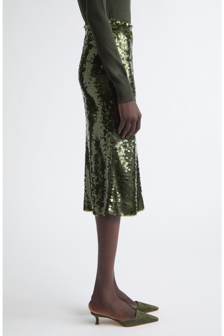 Sequin Knit Pencil Skirt, Alternate, color, FOREST GREEN