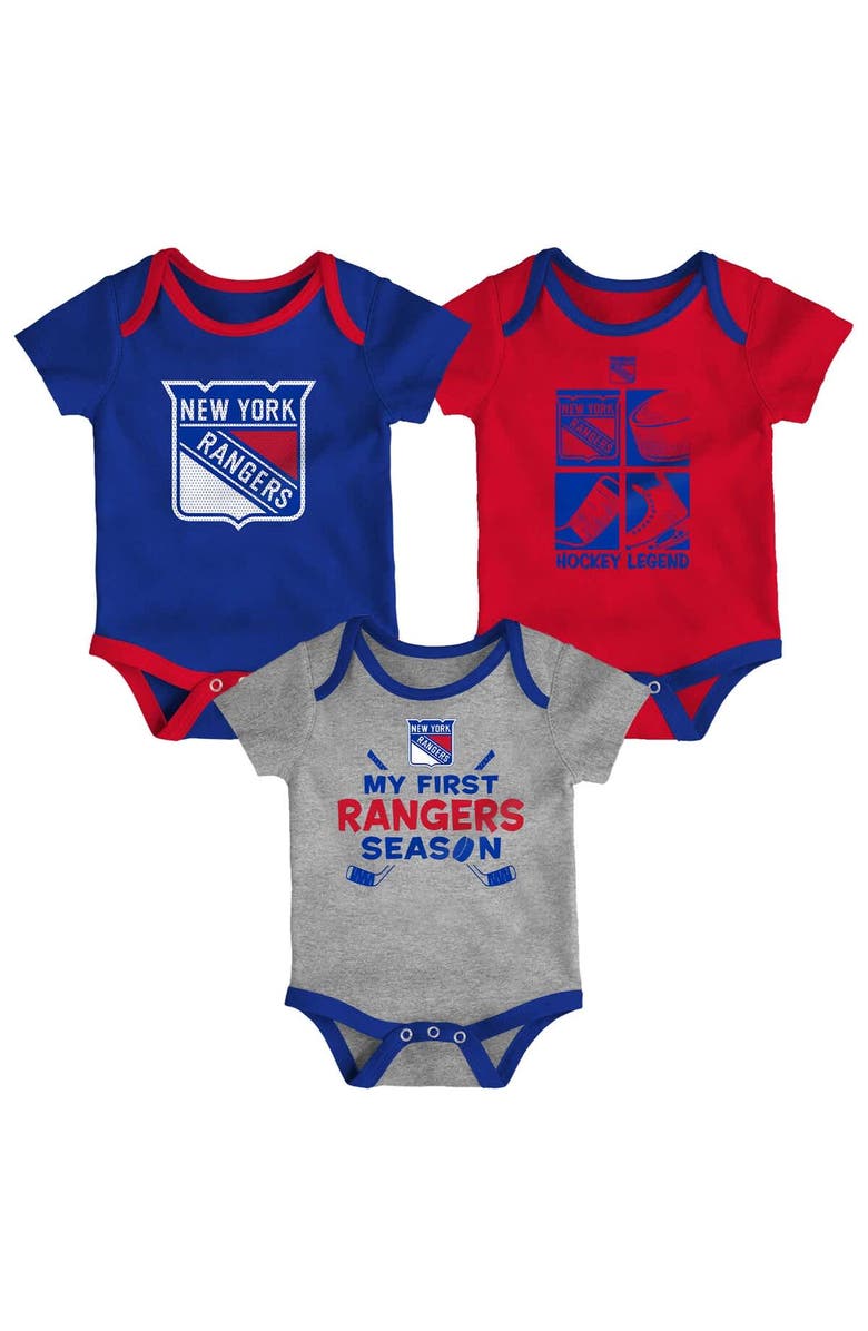 Outerstuff Newborn & Infant New York Rangers Legend Three-Piece Bodysuit Set, Main, color,