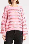 Madden Girl Striped Scoop Neck Sweater