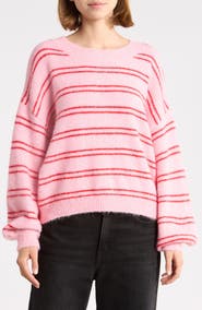 Madden Girl Striped Scoop Neck Sweater