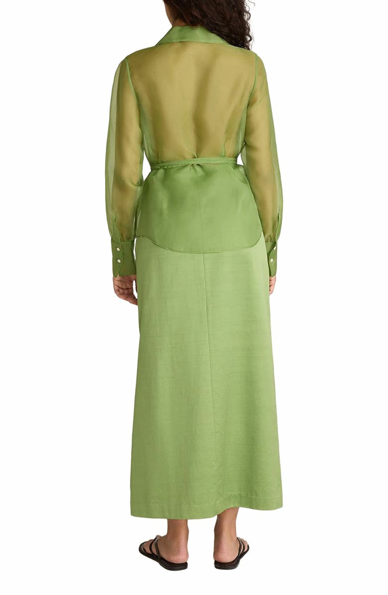 Rebecca Taylor Organza Wrap Shirt, Alternate, color, Fern