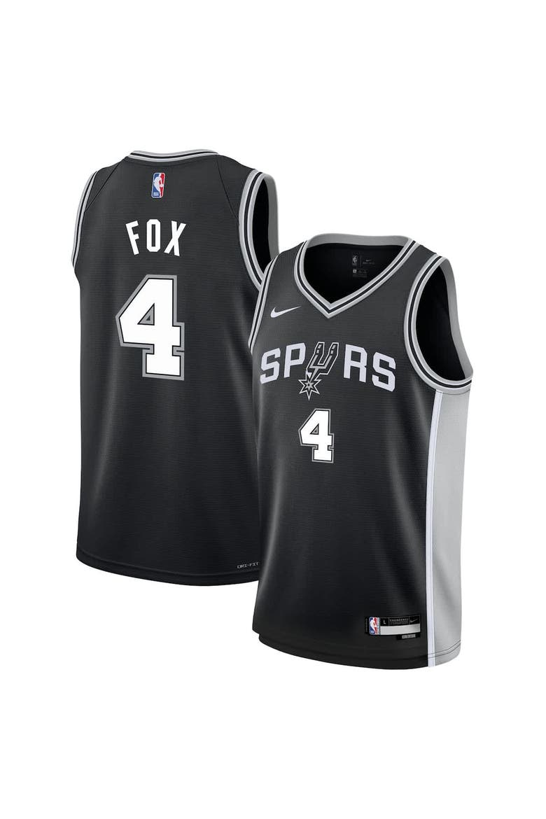 Youth Nike De'Aaron Fox Black San Antonio Spurs Swingman Jersey - Icon Edition, Alternate, color, Black