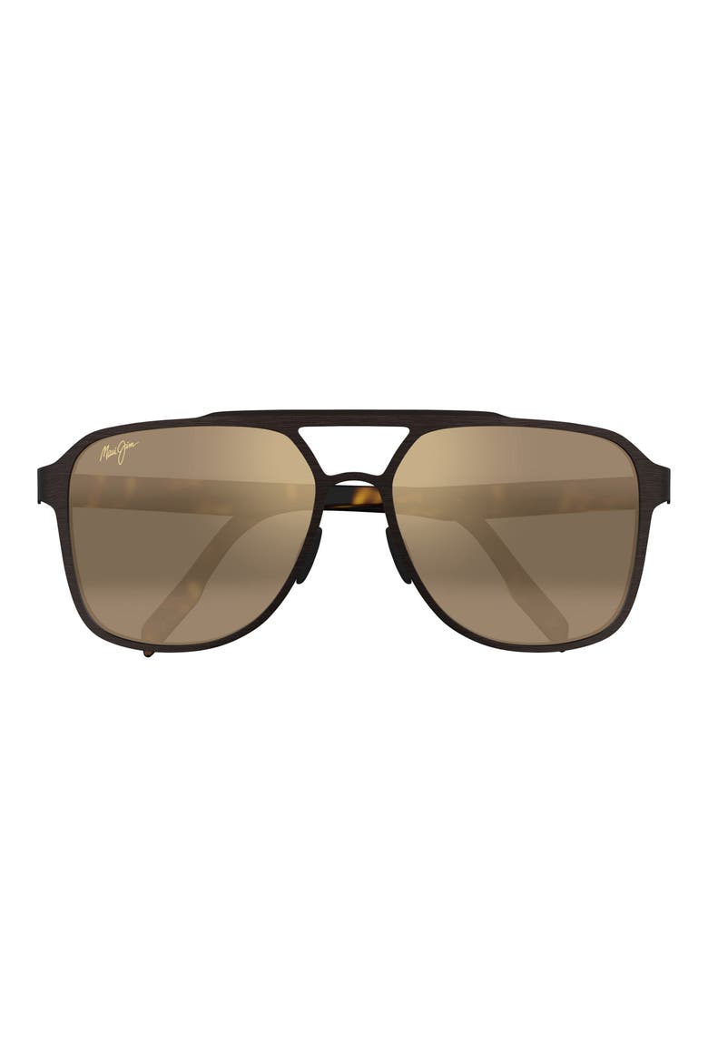 2nd Reef Polarized Rectangular Sunglasses, Main, color, BROWN