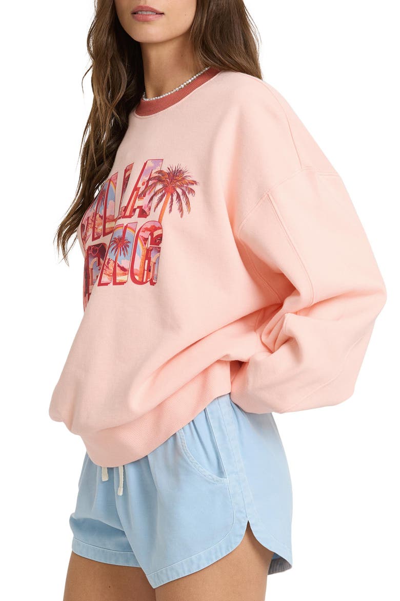 Kendal Graphic Oversized Sweatshirt, Alternate, color, PALE PEACH