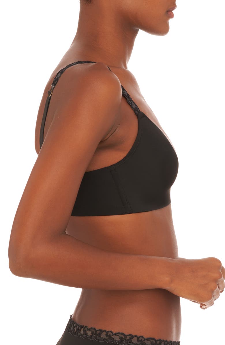 Natori Pure Luxe Wireless Contour Bra, Alternate, color, Black