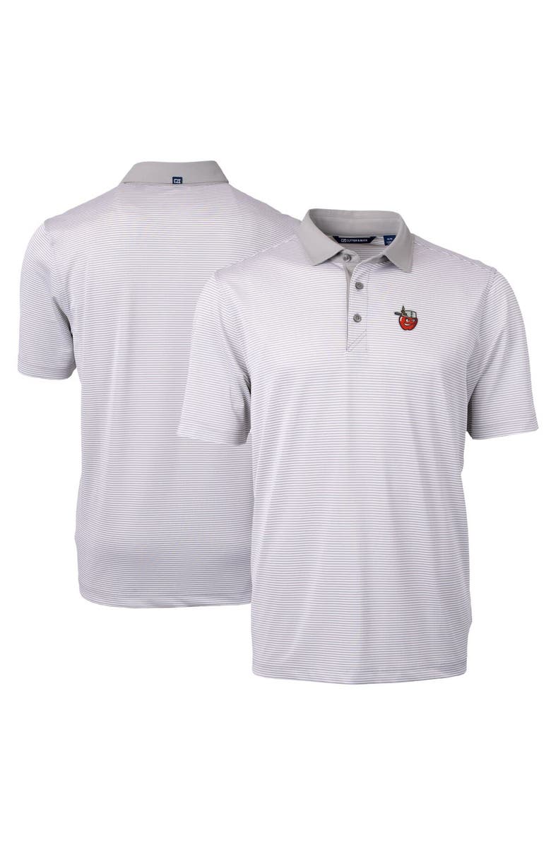 Cutter & Buck Men's Cutter & Buck Gray Fort Wayne TinCaps Big & Tall Virtue Eco Pique Micro Stripe Recycled Polo, Alternate, color, 