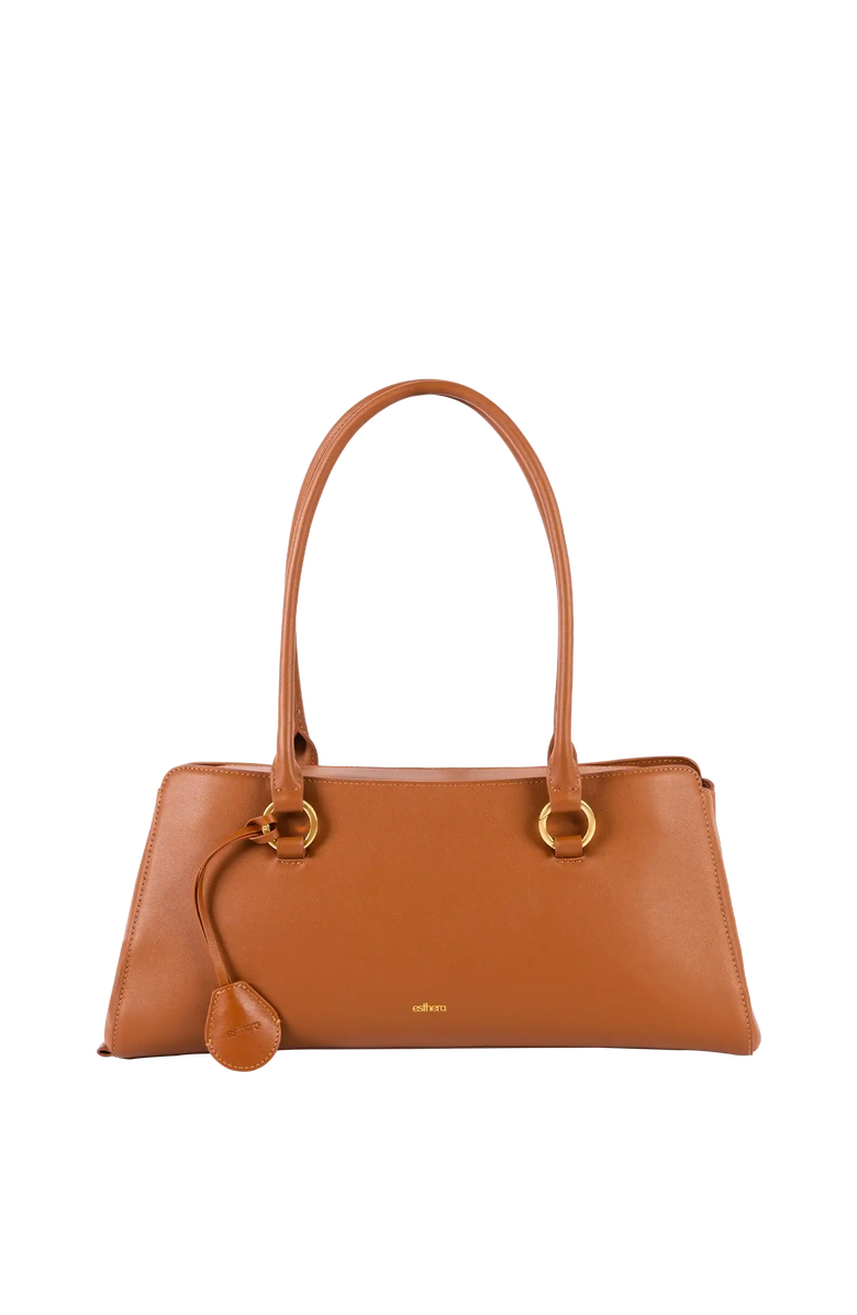 Esthera 5PM Leather Shoulder Bag, Main, color, Caramel
