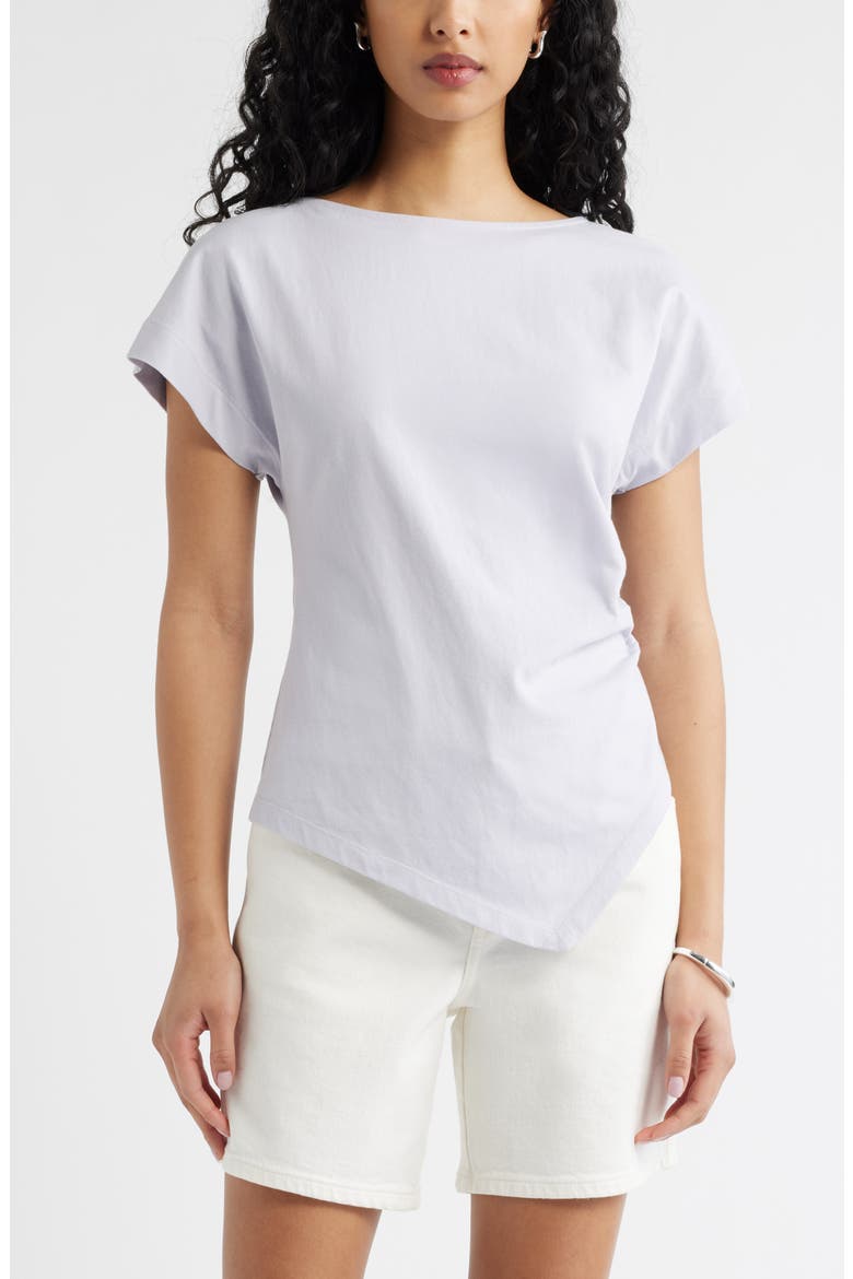 Asymmetric Cotton T-Shirt, Main, color, PURPLE EVENING