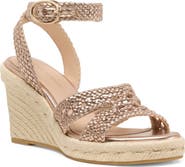 Stuart Weitzman Bria Leather Espadrille Wedge Sandal