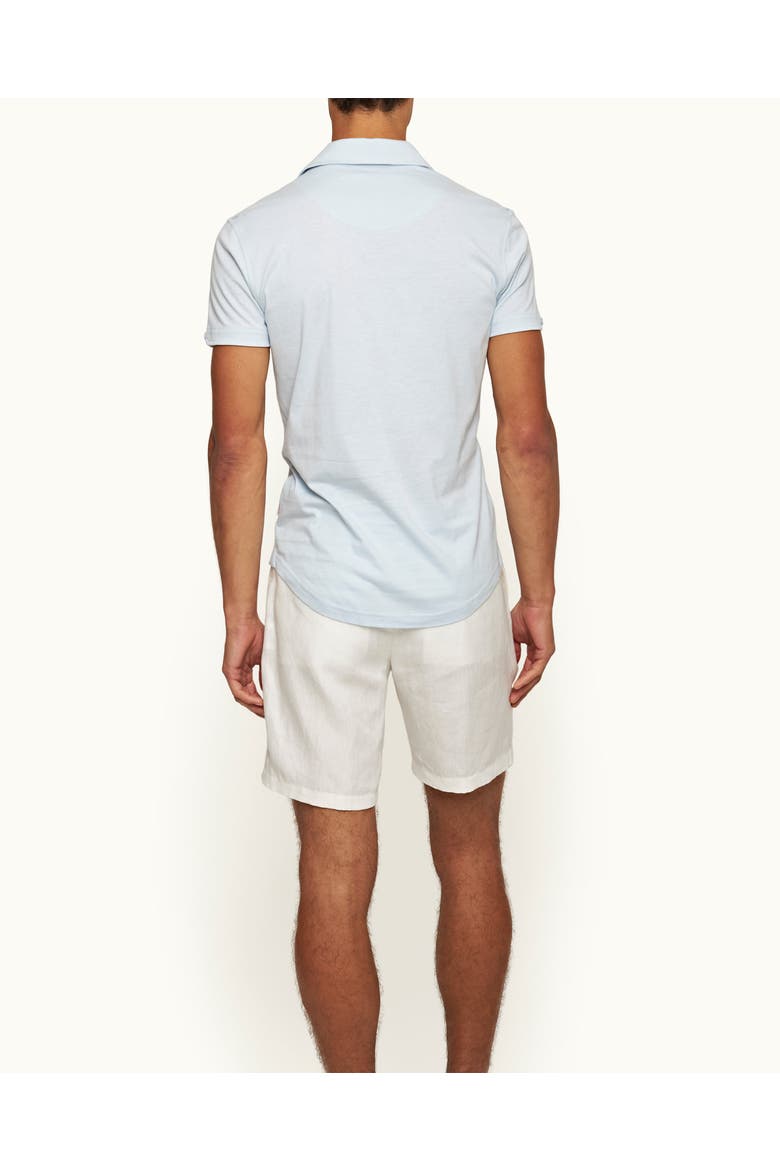 Sebastian Silk Tailored-Fit Polo Shirt, Alternate, color, Springwater Blue