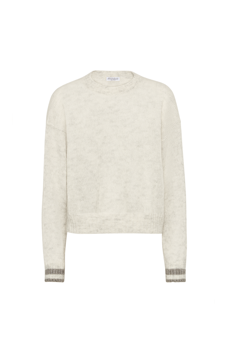 Brunello Cucinelli Sweater with Sparkling Cuffs, Main, color, Cool Beige