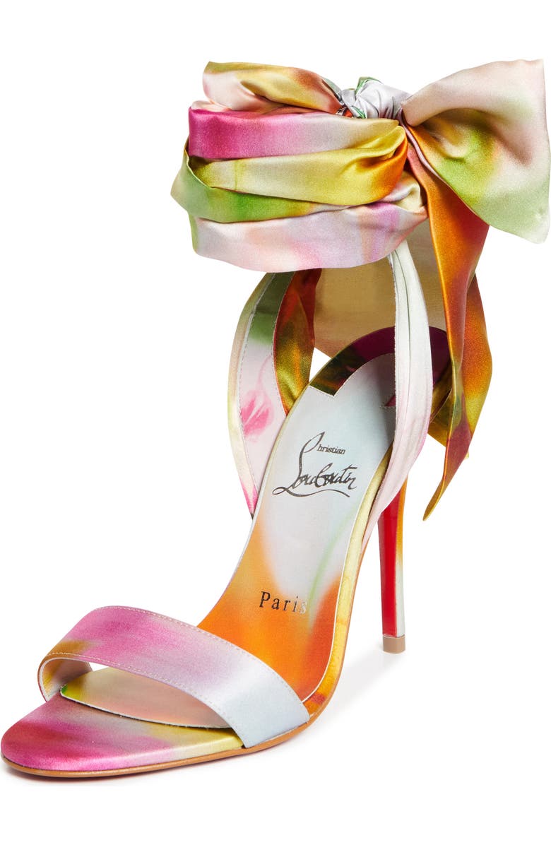 Christian Louboutin Miss Z Du Desert Ankle Wrap Sandal, Main, color, Pink Multi