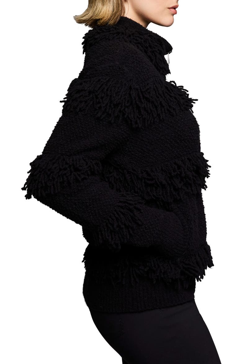 Fringe Knit Jacket, Alternate, color, BLACK ONYX