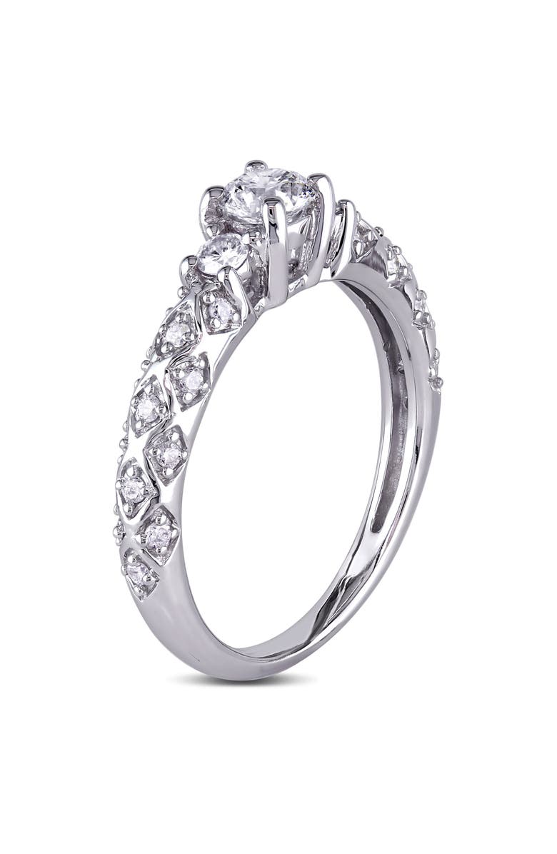 Julianna B. Diamond 3-Stone Filigree Engagement Ring 14k, Alternate, color, 14K White Gold