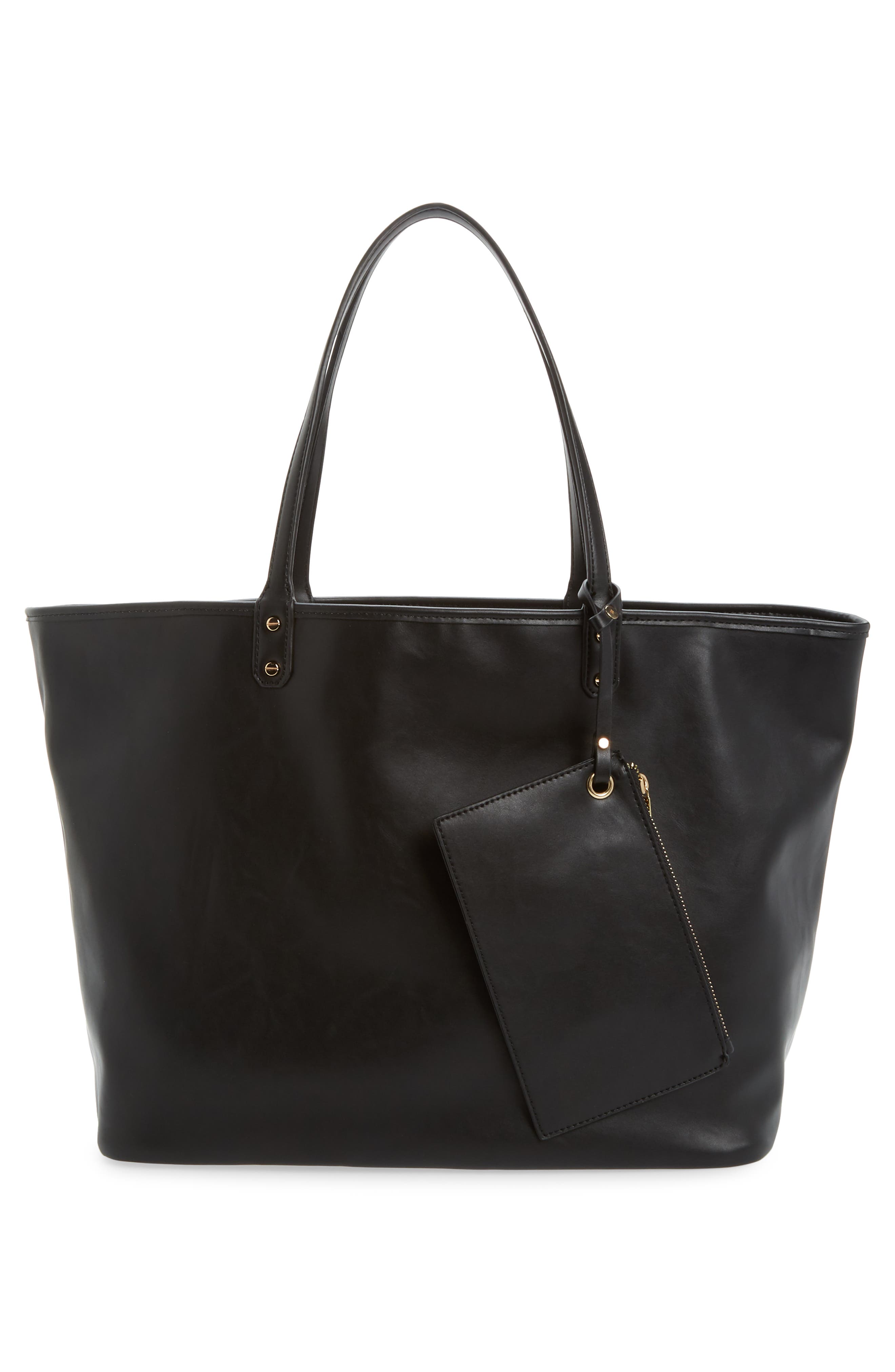 Mali + Lili Reversible Vegan Leather Tote, Alternate, color, 